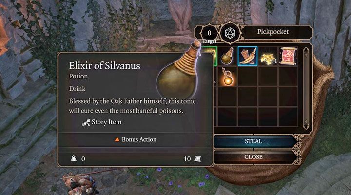 Trzeci wariant to zakradnięcie się do Nettie od tyłu i skorzystanie z opcji kradzieży kieszonkowej - Baldurs Gate 3: Nettie i antidotum - Rozwiązanie zagadki - Baldurs Gate 3 - poradnik do gry