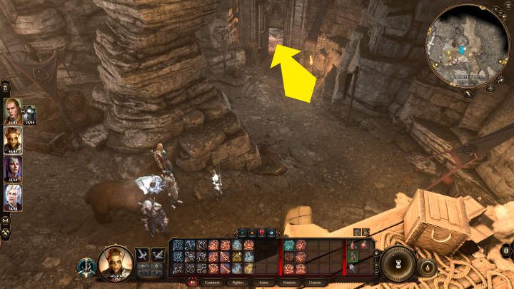 Po wejściu do środka wybierzcie przejście widoczne na powyższym obrazku - Baldurs Gate 3: Odszukaj szkółkę githyanki - solucja, opis przejścia - Baldurs Gate 3 - poradnik do gry