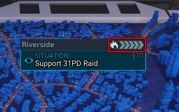 Każda z 9 dzielnic Miasta 31 posiada swój własny pasek niepokoju - jest on wyświetlany na prawo od jej nazwy i symbolizuje aktualne nastroje w tej dzielnicy - XCOM Chimera Squad: Poziom anarchii - jak obniżać? - XCOM Chimera Squad - poradnik do gry
