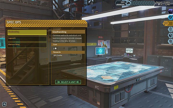 5) Operacje Spec Ops - Zostaną one odblokowane niedługo po rozpoczęciu gry i można je wybierać z ekranu miasta - XCOM Chimera Squad: Surowce - jakie zastosowania? - XCOM Chimera Squad - poradnik do gry