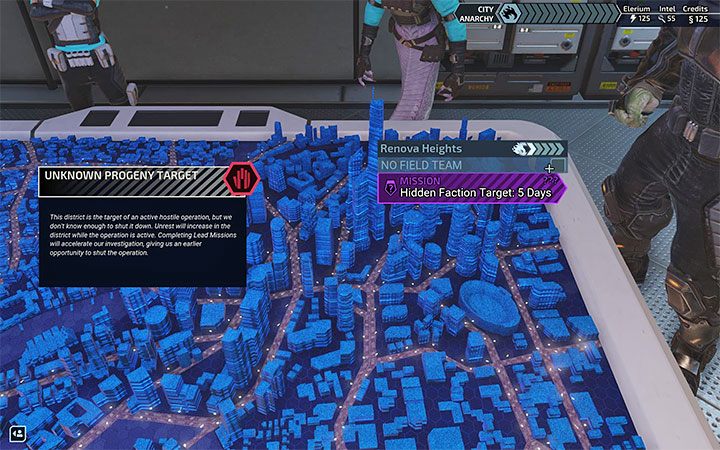 Pierwsza kategoria to misje fabularne, czyli te powiązane z prowadzeniem śledztw i rozpracowywaniem wrogich frakcji działających w Mieście 31 - XCOM Chimera Squad: Rodzaje misji - XCOM Chimera Squad - poradnik do gry