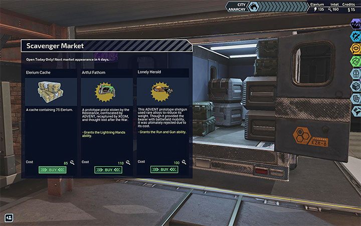 Druga metoda zdobywania epickich broni to kupowanie ich na targu Scavenger Market - XCOM Chimera Squad: Lepsze bronie, granaty - jak zdobywać? - XCOM Chimera Squad - poradnik do gry