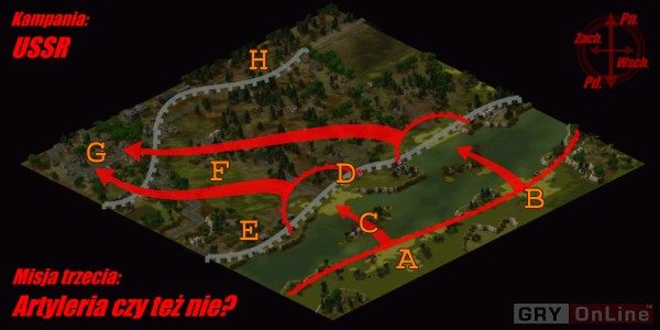 Podstawowym zagrożeniem dla wojsk gracza w tej misji jest wroga artyleria stacjonująca w okolicy torów H - Misja 3 | Kampania radziecka | Sudden Strike 2 - Sudden Strike 2 - poradnik do gry