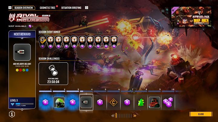 Nagrody przepustki sezonowej w grze Deep Rock Galactic składają się z różnych elementów kosmetycznych (skórki do broni, elementów wyposażenia), surowców i zasobów, a także żetonów, za które można odblokowywać dodatkowe nagrody w zakładce drzewka kosmetycznego (Cosmetic Tree) - Deep Rock Galactic: Przepustka sezonowa (Performance Pass) - Deep Rock Galactic - poradnik do gry
