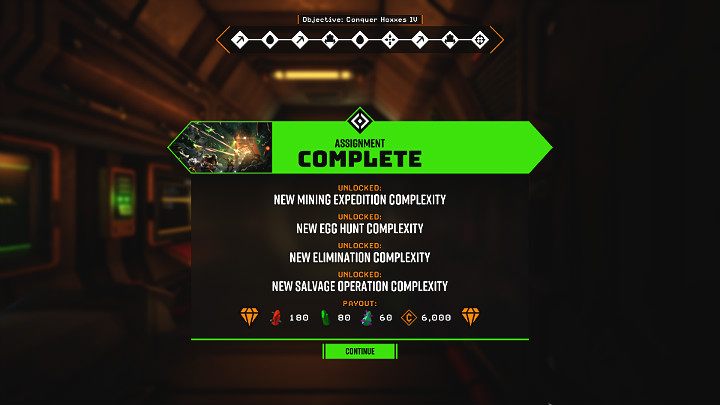 W zależności od rodzaju Assignment Missions, Gracz będzie miał do wykonania serię kilku zadań (zazwyczaj od 3 do nawet 10) za które otrzyma odpowiednią nagrodę - Deep Rock Galactic: Assignment Missions - samouczek, tutorial - Deep Rock Galactic - poradnik do gry