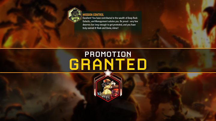 Pierwszy awans postaci zapewnia graczowi brązową ramkę z jedną białą gwiazdką - Deep Rock Galactic: Awansowanie postaci - jak? - Deep Rock Galactic - poradnik do gry