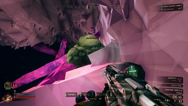 Rozbity Loot Bug wyrzuca surowce na wszystkie strony i często trzeba za nimi biec, aby je zebrać, a niekiedy potrafią stoczyć się do głębszych partii jaskini, dlatego po zadaniu ostatecznego ciosu warto na Loot Buga po prostu wskoczyć lub jeśli znajduje się na ścianie, podskoczyć na jego wysokość w - Deep Rock Galactic: Loot Bugs - typy, loot, surowce - Deep Rock Galactic - poradnik do gry