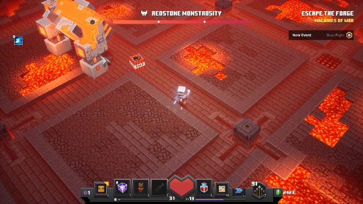 Pod sam koniec przechodzenia mapy na Twojej drodze pojawi się Redstone Monstrosity - Minecraft Dungeons: Redstone Monstrosity, boss - jak pokonać? Opis walki - Minecraft Dungeons - poradnik do gry