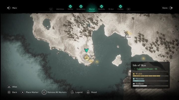 Ta skrzynia schowana jest w Dun Ardteck, to lokacja na południowo wschodnim zachodzie wyspy - AC Valhalla Crossover Stories: Wyposażenie - Isle of Skye, wszystkie lokacje - Assassins Creed Valhalla - poradnik do gry