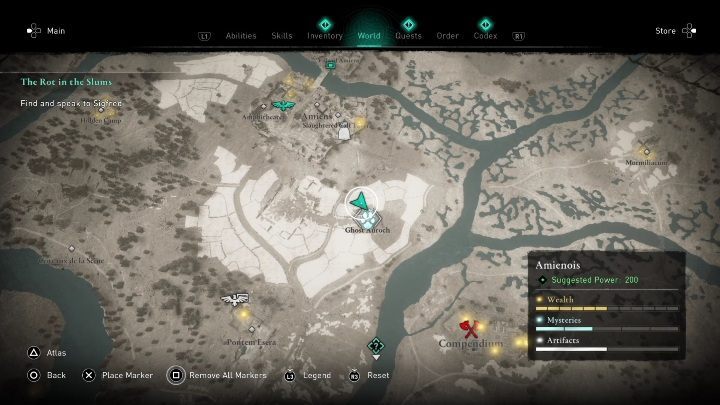 Ghost Auroch spotkacie pomiędzy zniszczonymi murami, w środku regionu - AC Valhalla Oblężenie Paryża: Legendarne zwierzę, Amienois - sekrety, lokacje - Assassins Creed Valhalla - poradnik do gry