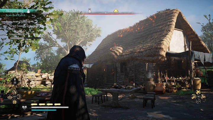Postęp misji zdobywasz poprzez palenie domów i wozów z zaopatrzeniem - Assassins Creed Valhalla: Spalona ziemia/Scorched Earth - solucja - Assassins Creed Valhalla - poradnik do gry