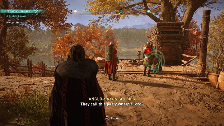 Hunwald został zaatakowany przez żołnierzy na zewnątrz karczmy i potrzebuje pomocy - Assassins Creed Valhalla: Szlachetna opieka/A Noble Escort - solucja - Assassins Creed Valhalla - poradnik do gry