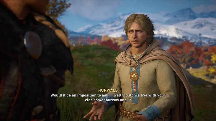 W trakcie przerywnika filmowego Hunwald zapyta, czy znajdzie się w Kruczej Przystani miejsce dla niego i narzeczonej - Assassins Creed Valhalla: Deszcz mieczy w Anecastre - solucja, opis przejścia - Assassins Creed Valhalla - poradnik do gry