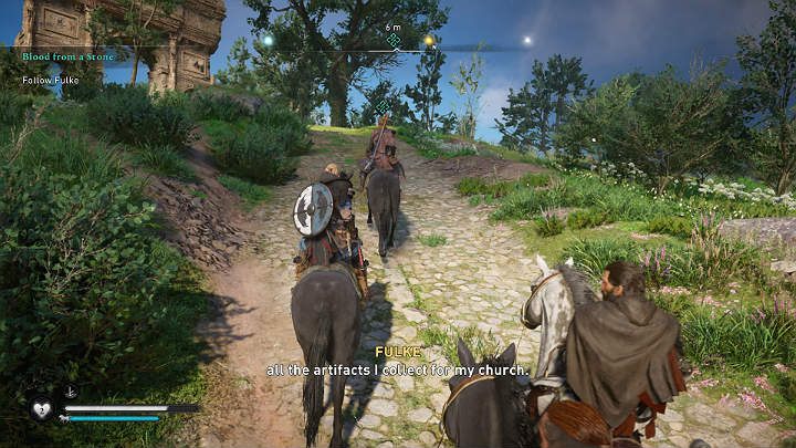 Po uwolnieniu Fulke z opactwa Saint Albanes kobieta przyznaje, że jest w posiadaniu pewnego pogańskiego przedmiotu, który nazywa Kamieniem Sagi - Assassins Creed Valhalla: Krwawy kamień/Blood from a Stone - solucja - Assassins Creed Valhalla - poradnik do gry