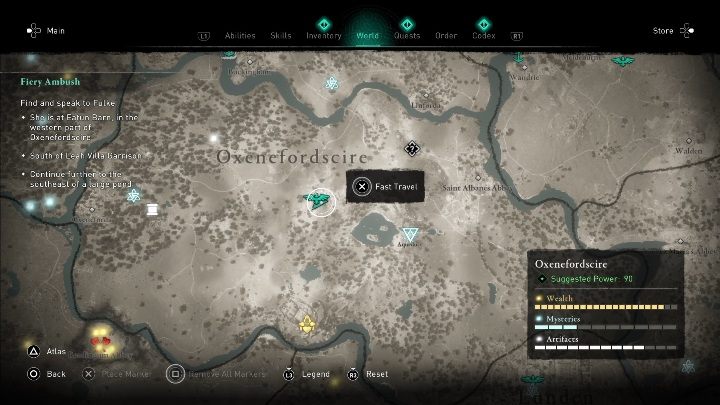 Piątą maskę znajdziesz pośrodku regionu, zaraz obok punktu synchronizacji - Assassins Creed Valhalla: Rzymski artefakt - Oxenefordscire, sekrety, lokacje - Assassins Creed Valhalla - poradnik do gry