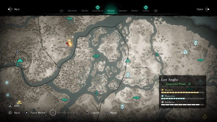 Lokacja przeklętego miejsca: na wschód od Gospodarstwa Brisleah - Assassins Creed Valhalla: Skarby Brytanii - Wschodnia Anglia, sekrety, lokacje - Assassins Creed Valhalla - poradnik do gry