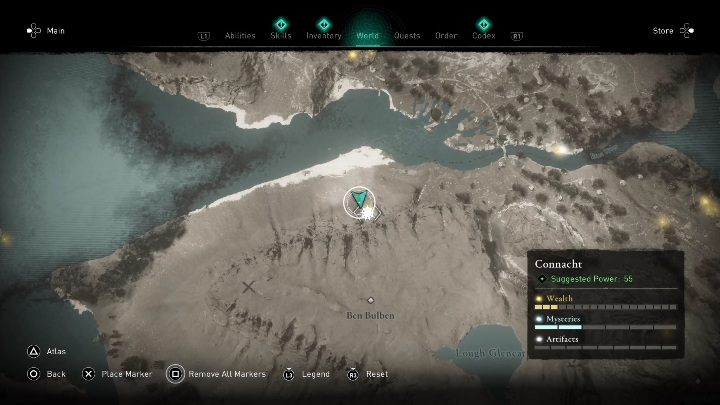 Lokacja przeklętego miejsca: Na północ od punktu synchronizacji - AC Valhalla Gniew Druidów: Przeklęty symbol - Connacht, sekrety, lokacje - Assassins Creed Valhalla - poradnik do gry