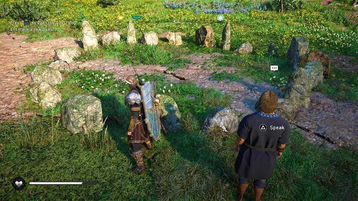 Gdy z nim porozmawiasz, mężczyzna poprosi Cię, byś policzył kamienie - Assassins Creed Valhalla: Kamienny obłęd/Madness of the Stones - solucja - Assassins Creed Valhalla - poradnik do gry