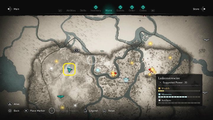 W miejscu zaznaczonym na powyższym obrazku spotkasz mężczyznę, który sprzedaje mikstury na różne dolegliwości - Assassins Creed Valhalla: Toast za bogactwo/Skal to Your Wealth - solucja - Assassins Creed Valhalla - poradnik do gry