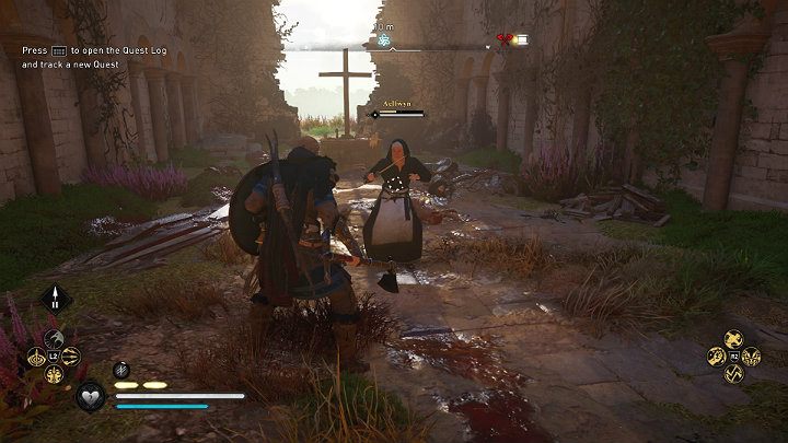 Gdy z nią porozmawiasz wyjdzie na to, że ciała leżące przy ołtarzu to jej sprawka - Assassins Creed Valhalla: Krwawa danina za Edmunda - solucja - Assassins Creed Valhalla - poradnik do gry