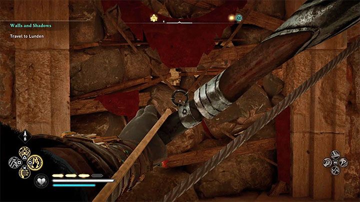 Po dotarciu na ostatnią belkę obróć się w stronę kryjówki asasynów - Assassins Creed Valhalla: Lunden - Londinium Assassin Bureau - Assassins Creed Valhalla - poradnik do gry