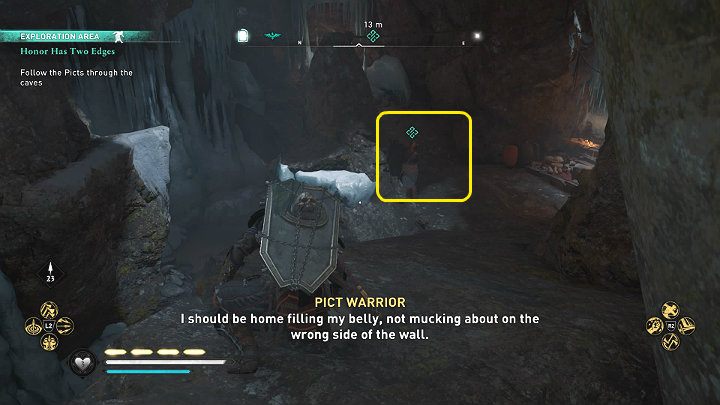 Dojdziesz w końcu do groty w której przebywają dwoje zwiadowców Piktów - Assassins Creed Valhalla: Dwa ostrza honoru/Honor Has Two Edges - solucja - Assassins Creed Valhalla - poradnik do gry