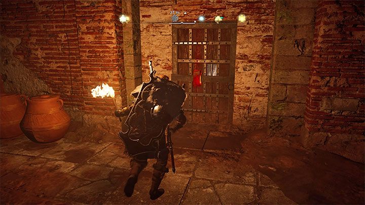 W okolicy znajduje się alternatywne wyjście z kryjówki - zniszcz blokadę na drzwiach żeby je odblokować - Assassins Creed Valhalla: Jorvik - Eboracum Assassin Bureau - Assassins Creed Valhalla - poradnik do gry