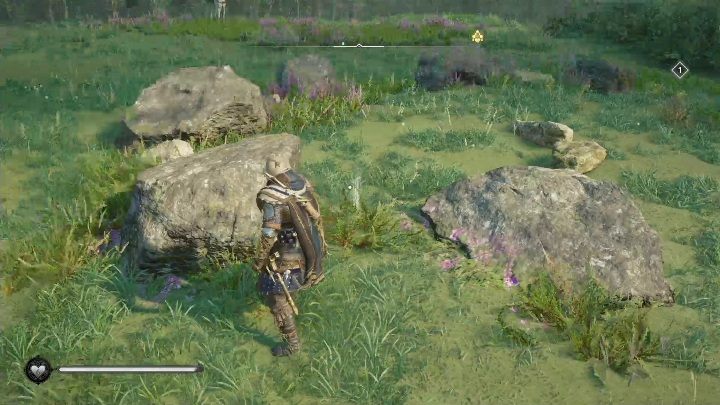 Aby zdobyć schemat musicie podejść do krzaków pomiędzy kamieniami - AC Valhalla Gniew Druidów: Mapa ukrycia skarbu - Meath, sekrety, lokacje - Assassins Creed Valhalla - poradnik do gry