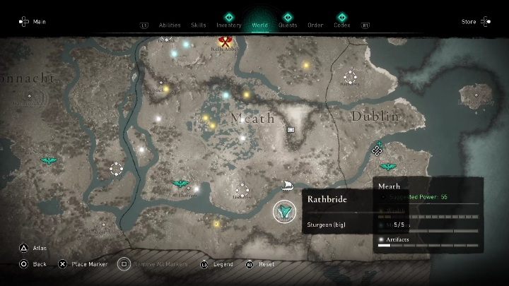 Ołtarz ofiarny znajdziecie we południowej części regionu - AC Valhalla Gniew Druidów: Ołtarz ofiarny - Meath, sekrety, lokacje - Assassins Creed Valhalla - poradnik do gry