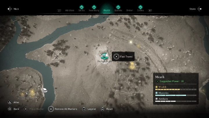 Lokacja przeklętego miejsca: Północna części regionu - AC Valhalla Gniew Druidów: Przeklęty symbol - Meath, sekrety, lokacje - Assassins Creed Valhalla - poradnik do gry