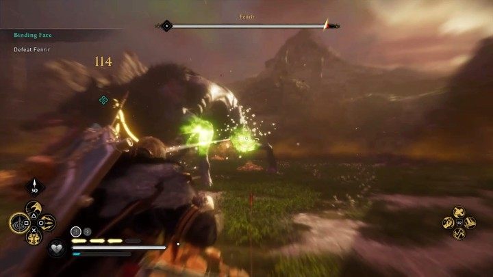 Prawdopodobnie najlepszą taktyką na walkę z tym przeciwnikiem jest poczekanie, aż wilk zakopie się w ziemi, a następnie uniknięcie jego ataku - Assassins Creed Valhalla: Okowy losu/Binding Fate - solucja, opis przejścia - Assassins Creed Valhalla - poradnik do gry