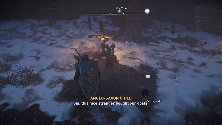Dziecko podprowadzi Cię na grób swojej siostry i opowie, że razem robiły koziołki, jednak zeszłej zimy jej siostra zmarła - Assassins Creed Valhalla: By było cieplej na sercu/Warmth of Winter - solucja - Assassins Creed Valhalla - poradnik do gry