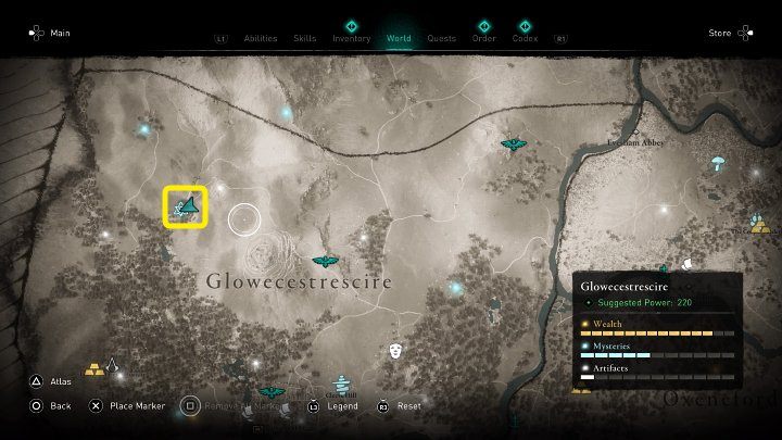 W miejscu zaznaczonym na powyższym obrazku spotkasz kobietę, która właśnie zaczęła rodzić - Assassins Creed Valhalla: Boski cud narodzin/The Goddess of Birth - solucja - Assassins Creed Valhalla - poradnik do gry