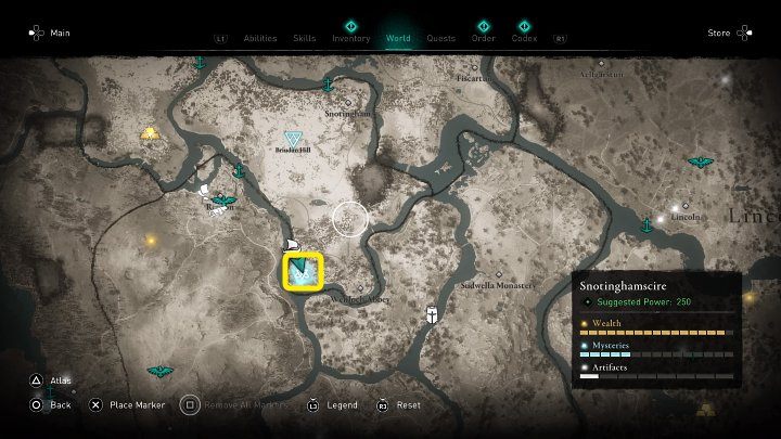W miejscu zaznaczonym na powyższym obrazku spotkasz wikińskiego mężczyznę - Assassins Creed Valhalla: Skuteczne spopielenie/An Efficient Cremation - solucja - Assassins Creed Valhalla - poradnik do gry