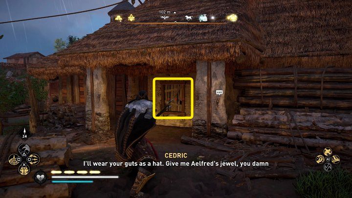 By dostać się do środka obejdź budynek, a następnie zniszcz drewnianą zasłonę blokującą okno i wskocz do domu złotnika - Assassins Creed Valhalla: Klejnot Aelfreda/Aelfreds Jewel - solucja - Assassins Creed Valhalla - poradnik do gry