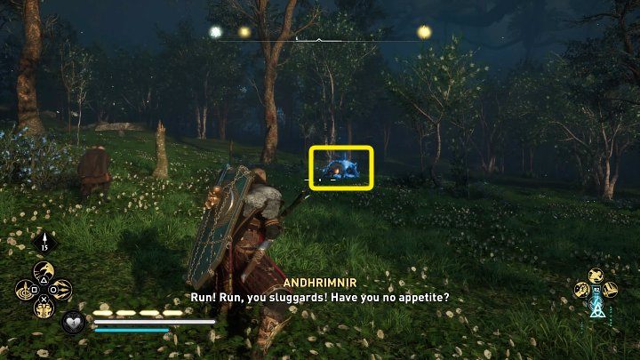Pójdź z nim i z kilkoma innymi wojownikami do lasu, by zapolować na to legendarne zwierzę - Assassins Creed Valhalla: Strawa bogów/Food of the Gods - solucja - Assassins Creed Valhalla - poradnik do gry