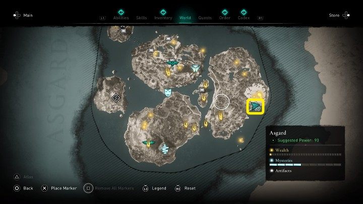 W miejscu zaznaczonym na powyższym obrazku spotkasz krowę o imieniu Audumbla, która została zamknięta w małych kamiennych ruinach - Assassins Creed Valhalla: Mleko, które wykarmiło ludzkość - solucja - Assassins Creed Valhalla - poradnik do gry