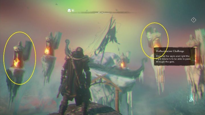 Aby ukończyć tę aktywność poboczną musisz zmienić kolor ognisk, przy których znajdują się posągi z czarnymi sztandarami - Assassins Creed Valhalla: Muchomor - Glowecestrescire, sekrety, lokacje - Assassins Creed Valhalla - poradnik do gry