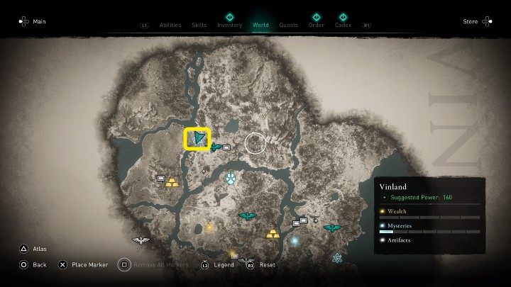 W miejscu zaznaczonym na powyższym obrazku spotkasz kobietę, która stoi na szczycie klifu i rozpacza nad utratą swojego ulubieńca - Assassins Creed Valhalla: Szybujący nielot/Flight of Fancy - solucja - Assassins Creed Valhalla - poradnik do gry