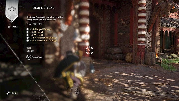 Do rozpoczęcia wieczerzy służy dzwon przy głównym budynku osady - Assassins Creed Valhalla: Osada - rola, rozbudowa - Assassins Creed Valhalla - poradnik do gry