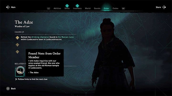 Trzecia metoda dotyczy odblokowywania śladów na temat członków Zakonu, których tożsamość nie jest początkowo znana - Assassins Creed Valhalla: Zakon Starożytnych - podstawowe informacje - Assassins Creed Valhalla - poradnik do gry