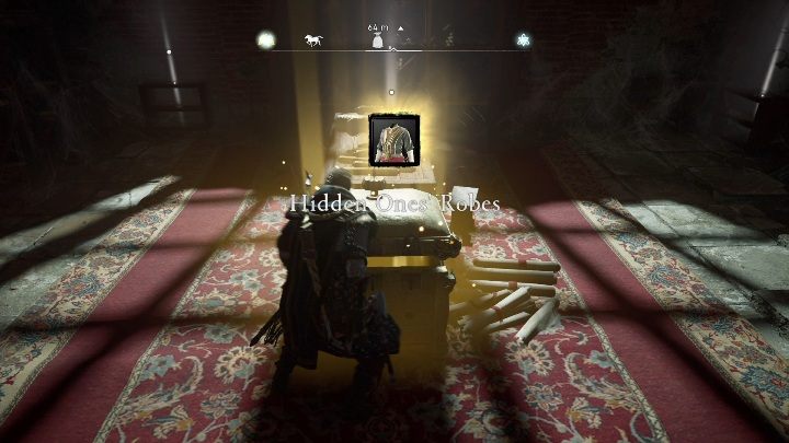 Ostatecznie dotrzesz do wielkiej hali, w której znajduje się małe pomieszczenie ze skrzynią - Assassins Creed Valhalla: Wyposażenie - Jorvik, sekrety, lokacje - Assassins Creed Valhalla - poradnik do gry