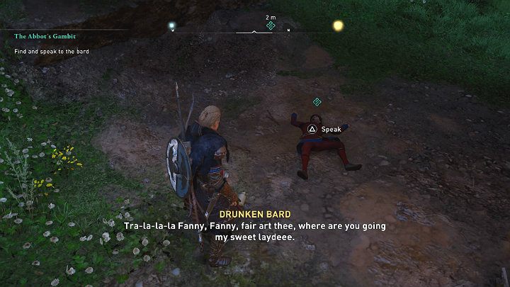 Pijanego barda znajdziesz dokładnie tam, gdzie widziano go po raz ostatni, czyli pod mostem - Assassins Creed Valhalla: Gambit opata/The Abbots Gambit - solucja - Assassins Creed Valhalla - poradnik do gry