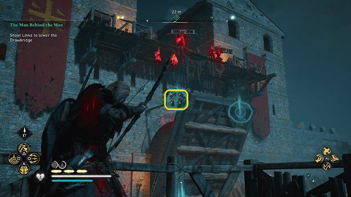 Most zwodzony ma dwa wrażliwe punkty na bokach - uchwyty łączące most z łańcuchami - Assassins Creed Valhalla: Kto pociąga za sznurki - solucja, opis przejścia - Assassins Creed Valhalla - poradnik do gry