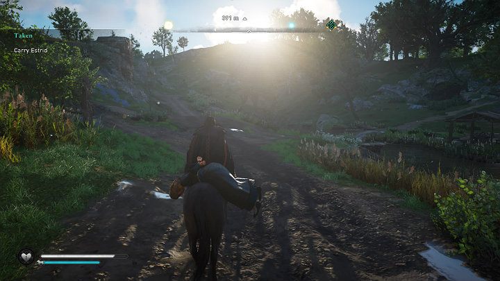 Gdy wyjdziesz za mury miasta najlepiej wezwać konia i zawieźć Estrid jak najdalej, by żołnierze przestali was ścigać - Assassins Creed Valhalla: Porwana/Taken - solucja, opis przejścia - Assassins Creed Valhalla - poradnik do gry
