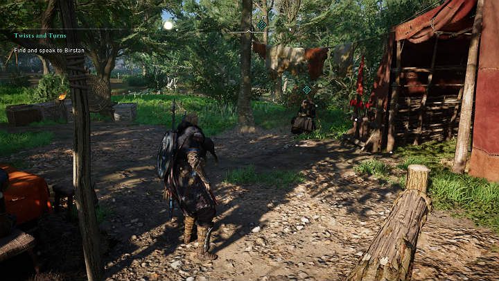 Birstana znajdziesz w małym obozowisku myśliwych zaraz za murami miasta Colchester - Assassins Creed Valhalla: Zwroty akcji/Twists and Turns - solucja - Assassins Creed Valhalla - poradnik do gry