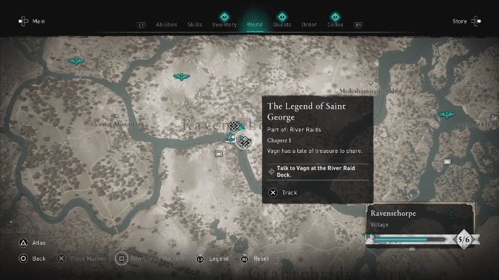 Start misji: Ukończenie zadania Legenda Świętego Jerzego (The Legend of Saint George) - Assassins Creed Valhalla: Skarby rzeczki Exe - solucja, Rzeczne Najazdy - Assassins Creed Valhalla - poradnik do gry
