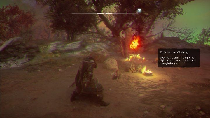 Aby ukończyć tę aktywność poboczną musisz zmienić kolory ognisk - Assassins Creed Valhalla: Muchomor - Sciropescire, sekrety, lokacje - Assassins Creed Valhalla - poradnik do gry