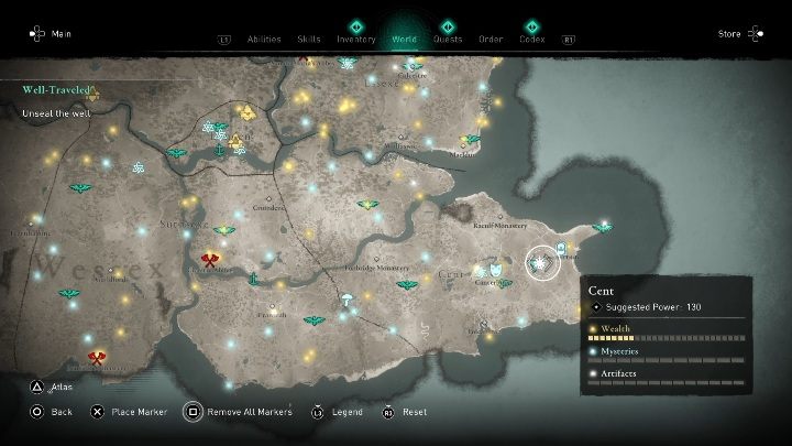 Lokacja przeklętego miejsca: w wschodniej części regionu - Assassins Creed Valhalla: Przeklęty symbol - Cent, sekrety, lokacje - Assassins Creed Valhalla - poradnik do gry