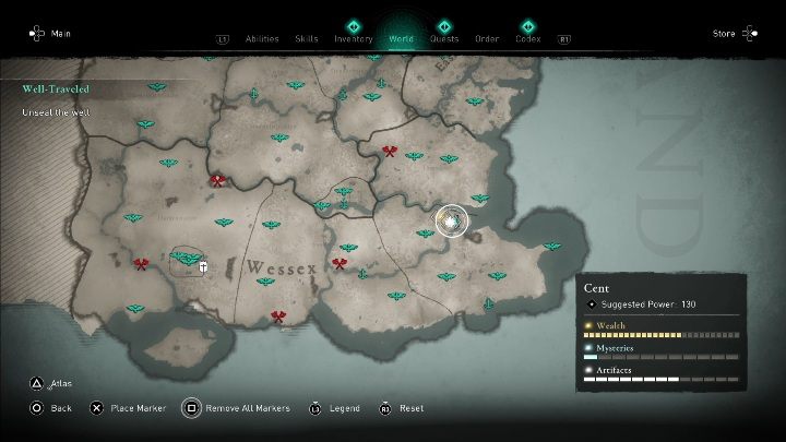 Lokacja przeklętego miejsca: północna część lokacji - Assassins Creed Valhalla: Przeklęty symbol - Cent, sekrety, lokacje - Assassins Creed Valhalla - poradnik do gry
